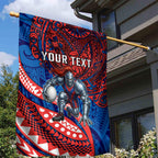 Personalised Newcastle Knights Garden Flag Polynesian Tribal Art Style With Armored Knight Mascot