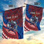 Personalised Newcastle Knights Garden Flag Polynesian Tribal Art Style With Armored Knight Mascot