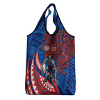 Personalised Newcastle Knights Grocery Bag Polynesian Tribal Art Style With Armored Knight Mascot