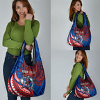 Personalised Newcastle Knights Grocery Bag Polynesian Tribal Art Style With Armored Knight Mascot
