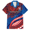 Personalised Newcastle Knights Hawaiian Shirt Polynesian Tribal Art Style With Armored Knight Mascot