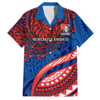 Personalised Newcastle Knights Hawaiian Shirt Polynesian Tribal Art Style With Armored Knight Mascot