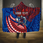 Personalised Newcastle Knights Hooded Blanket Polynesian Tribal Art Style With Armored Knight Mascot