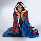 Personalised Newcastle Knights Hooded Blanket Polynesian Tribal Art Style With Armored Knight Mascot