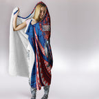 Personalised Newcastle Knights Hooded Blanket Polynesian Tribal Art Style With Armored Knight Mascot