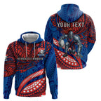 Personalised Newcastle Knights Hoodie Polynesian Tribal Art Style With Armored Knight Mascot