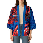 Personalised Newcastle Knights Kimono Polynesian Tribal Art Style With Armored Knight Mascot