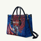 Personalised Newcastle Knights Leather Bag Polynesian Tribal Art Style With Armored Knight Mascot
