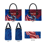 Personalised Newcastle Knights Leather Bag Polynesian Tribal Art Style With Armored Knight Mascot