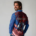 Personalised Newcastle Knights Long Sleeve Polo Shirt Polynesian Tribal Art Style With Armored Knight Mascot