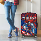 Personalised Newcastle Knights Luggage Cover Polynesian Tribal Art Style With Armored Knight Mascot