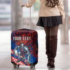Personalised Newcastle Knights Luggage Cover Polynesian Tribal Art Style With Armored Knight Mascot