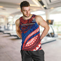 Personalised Newcastle Knights Men Tank Top Polynesian Tribal Art Style With Armored Knight Mascot