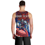 Personalised Newcastle Knights Men Tank Top Polynesian Tribal Art Style With Armored Knight Mascot