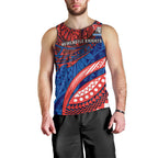 Personalised Newcastle Knights Men Tank Top Polynesian Tribal Art Style With Armored Knight Mascot