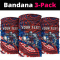 Personalised Newcastle Knights Neck Gaiter Polynesian Tribal Art Style With Armored Knight Mascot