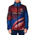 Personalised Newcastle Knights Padded Jacket Polynesian Tribal Art Style With Armored Knight Mascot