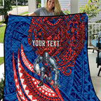 Personalised Newcastle Knights Quilt Polynesian Tribal Art Style With Armored Knight Mascot