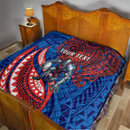 Personalised Newcastle Knights Quilt Polynesian Tribal Art Style With Armored Knight Mascot