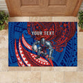 Personalised Newcastle Knights Rubber Doormat Polynesian Tribal Art Style With Armored Knight Mascot