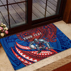 Personalised Newcastle Knights Rubber Doormat Polynesian Tribal Art Style With Armored Knight Mascot