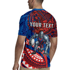 Personalised Newcastle Knights Rugby Jersey Polynesian Tribal Art Style With Armored Knight Mascot