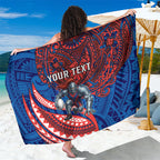 Personalised Newcastle Knights Sarong Polynesian Tribal Art Style With Armored Knight Mascot