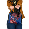 Personalised Newcastle Knights Shoulder Handbag Polynesian Tribal Art Style With Armored Knight Mascot