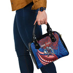Personalised Newcastle Knights Shoulder Handbag Polynesian Tribal Art Style With Armored Knight Mascot