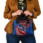 Personalised Newcastle Knights Shoulder Handbag Polynesian Tribal Art Style With Armored Knight Mascot