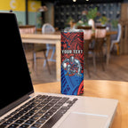 Personalised Newcastle Knights Skinny Tumbler Polynesian Tribal Art Style With Armored Knight Mascot