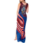 Personalised Newcastle Knights Tank Maxi Dress Polynesian Tribal Art Style With Armored Knight Mascot