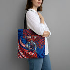 Personalised Newcastle Knights Tote Bag Polynesian Tribal Art Style With Armored Knight Mascot