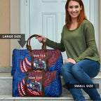 Personalised Newcastle Knights Travel Bag Polynesian Tribal Art Style With Armored Knight Mascot