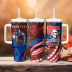 Personalised Newcastle Knights Tumbler With Handle Polynesian Tribal Art Style With Armored Knight Mascot