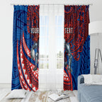 Personalised Newcastle Knights Window Curtain Polynesian Tribal Art Style With Armored Knight Mascot