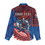 Personalised Newcastle Knights Women Casual Shirt Polynesian Tribal Art Style With Armored Knight Mascot