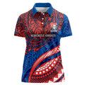 Personalised Newcastle Knights Women Polo Shirt Polynesian Tribal Art Style With Armored Knight Mascot
