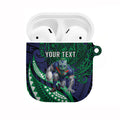 Personalised New Zealand Warriors AirPods Case Polynesian Tribal Art Style With Fierce Warrior Mascot