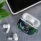 Personalised New Zealand Warriors AirPods Case Polynesian Tribal Art Style With Fierce Warrior Mascot