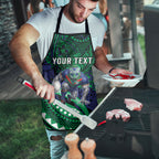 Personalised New Zealand Warriors Apron Polynesian Tribal Art Style With Fierce Warrior Mascot
