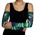 Personalised New Zealand Warriors Arm Sleeves Polynesian Tribal Art Style With Fierce Warrior Mascot