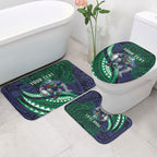 Personalised New Zealand Warriors Bathroom Set Polynesian Tribal Art Style With Fierce Warrior Mascot