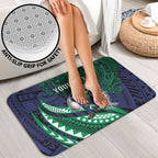 Personalised New Zealand Warriors Bathroom Set Polynesian Tribal Art Style With Fierce Warrior Mascot