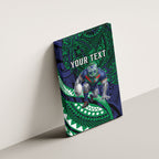 Personalised New Zealand Warriors Canvas Wall Art Polynesian Tribal Art Style With Fierce Warrior Mascot
