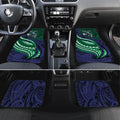 Personalised New Zealand Warriors Car Mats Polynesian Tribal Art Style With Fierce Warrior Mascot