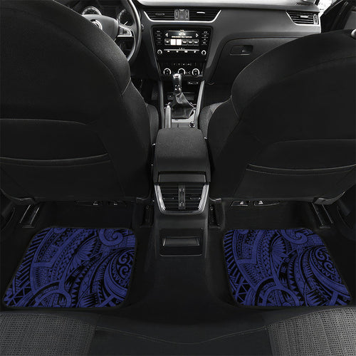 Personalised New Zealand Warriors Car Mats Polynesian Tribal Art Style With Fierce Warrior Mascot