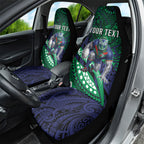 Personalised New Zealand Warriors Car Seat Cover Polynesian Tribal Art Style With Fierce Warrior Mascot