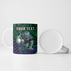 Personalised New Zealand Warriors Ceramic Mug Polynesian Tribal Art Style With Fierce Warrior Mascot