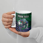 Personalised New Zealand Warriors Ceramic Mug Polynesian Tribal Art Style With Fierce Warrior Mascot